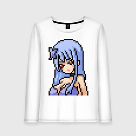 Женский лонгслив хлопок с принтом Pixel art anime girl , 100% хлопок |  | anime | art | girl | manga | pixel | аниме | арт | девушка | манга | пиксель