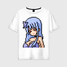 Женская футболка хлопок Oversize с принтом Pixel art anime girl , 100% хлопок | свободный крой, круглый ворот, спущенный рукав, длина до линии бедер
 | anime | art | girl | manga | pixel | аниме | арт | девушка | манга | пиксель