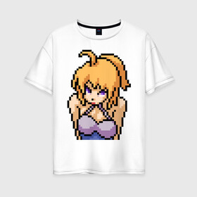 Женская футболка хлопок Oversize с принтом Pixel art anime , 100% хлопок | свободный крой, круглый ворот, спущенный рукав, длина до линии бедер
 | anime | art | girl | manga | pixel | аниме | арт | девушка | манга | пиксель
