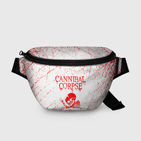 Поясная сумка 3D с принтом cannibal corpse , 100% полиэстер | плотная ткань, ремень с регулируемой длиной, внутри несколько карманов для мелочей, основное отделение и карман с обратной стороны сумки застегиваются на молнию | Тематика изображения на принте: cannibal | cannibal corpse | cannibal corpse butchered at birth | cannibal corpse eaten back to life | cannibal corpse hammer smashed face | corpse | death metal | металл | пластинки с металлическим лезвием | рок | труп каннибала