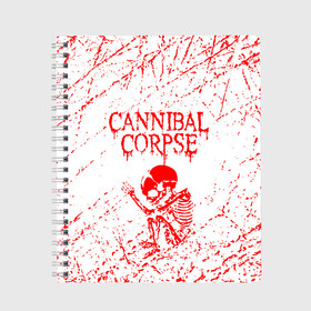 Тетрадь с принтом cannibal corpse , 100% бумага | 48 листов, плотность листов — 60 г/м2, плотность картонной обложки — 250 г/м2. Листы скреплены сбоку удобной пружинной спиралью. Уголки страниц и обложки скругленные. Цвет линий — светло-серый
 | cannibal | cannibal corpse | cannibal corpse butchered at birth | cannibal corpse eaten back to life | cannibal corpse hammer smashed face | corpse | death metal | металл | пластинки с металлическим лезвием | рок | труп каннибала