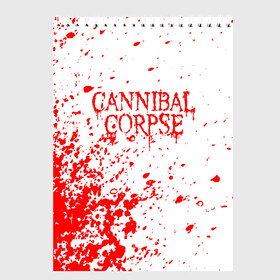 Скетчбук с принтом cannibal corpse , 100% бумага
 | 48 листов, плотность листов — 100 г/м2, плотность картонной обложки — 250 г/м2. Листы скреплены сверху удобной пружинной спиралью | cannibal | cannibal corpse | cannibal corpse butchered at birth | cannibal corpse eaten back to life | cannibal corpse hammer smashed face | corpse | death metal | металл | пластинки с металлическим лезвием | рок | труп каннибала