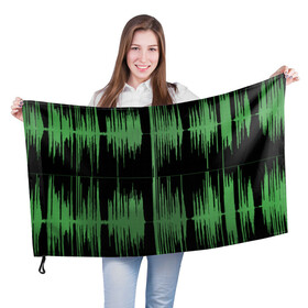 Флаг 3D с принтом AUDIOWAVE , 100% полиэстер | плотность ткани — 95 г/м2, размер — 67 х 109 см. Принт наносится с одной стороны | underground | звук | звуковая волна | звукорежиссер | прикол