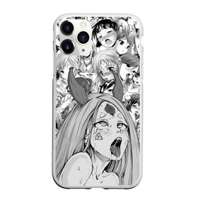 Чехол для iPhone 11 Pro Max матовый с принтом KAGUYA AHEGAO чернобелое , Силикон |  | ahegao | japanese anime | kaguya | kawai | kowai | oppai | otaku | senpai | sugoi | waifu | yandere | ахегао | кагуя | ковай | отаку | семпай | сенпай | сэмпай | яндере | японская анимация