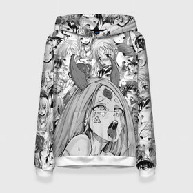 Женская толстовка 3D с принтом KAGUYA AHEGAO чернобелое , 100% полиэстер  | двухслойный капюшон со шнурком для регулировки, мягкие манжеты на рукавах и по низу толстовки, спереди карман-кенгуру с мягким внутренним слоем. | Тематика изображения на принте: ahegao | japanese anime | kaguya | kawai | kowai | oppai | otaku | senpai | sugoi | waifu | yandere | ахегао | кагуя | ковай | отаку | семпай | сенпай | сэмпай | яндере | японская анимация