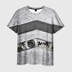 Мужская футболка 3D с принтом Металлическая Обивка , 100% полиэфир | прямой крой, круглый вырез горловины, длина до линии бедер | Тематика изображения на принте: метал | механизм | сетка | сталь | шестерни