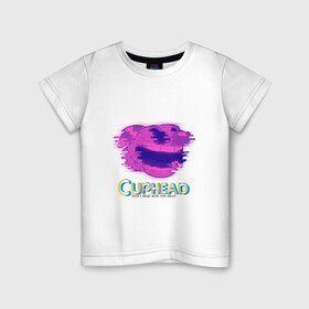 Детская футболка хлопок с принтом Cuphead Glitch , 100% хлопок | круглый вырез горловины, полуприлегающий силуэт, длина до линии бедер | glitch | голова | фиолетовый | чашка