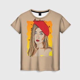 Женская футболка 3D с принтом Portrait , 100% полиэфир ( синтетическое хлопкоподобное полотно) | прямой крой, круглый вырез горловины, длина до линии бедер | берет | девушка | портрет | художник