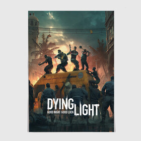 Постер с принтом Dying Light , 100% бумага
 | бумага, плотность 150 мг. Матовая, но за счет высокого коэффициента гладкости имеет небольшой блеск и дает на свету блики, но в отличии от глянцевой бумаги не покрыта лаком | dying light | dying light 2 | game | games | zomby | апокалипсис | даинг лайт | два | дуинг лайт | зомби | зомби апокалипсис | игра | игры