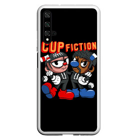 Чехол для Honor 20 с принтом CUP FICTION , Силикон | Область печати: задняя сторона чехла, без боковых панелей | Тематика изображения на принте: art | cartoon | cup | cuphead | devil | dice | fiction | game | king | mugman | pulp | the | арт | бос | босс | голова | демон | дьявол | игра | капхед | криминальное | магмен | мультик | мультфильм | платформер | чаша | чашка | человек | черт 