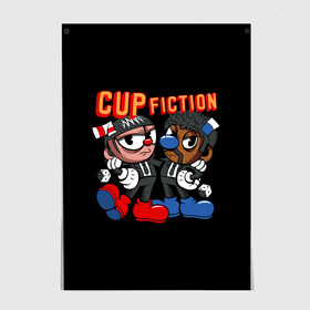 Постер с принтом CUP FICTION , 100% бумага
 | бумага, плотность 150 мг. Матовая, но за счет высокого коэффициента гладкости имеет небольшой блеск и дает на свету блики, но в отличии от глянцевой бумаги не покрыта лаком | art | cartoon | cup | cuphead | devil | dice | fiction | game | king | mugman | pulp | the | арт | бос | босс | голова | демон | дьявол | игра | капхед | криминальное | магмен | мультик | мультфильм | платформер | чаша | чашка | человек | черт 