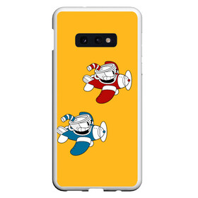 Чехол для Samsung S10E с принтом CUPHEAD , Силикон | Область печати: задняя сторона чехла, без боковых панелей | art | cartoon | cup | cuphead | devil | dice | game | king | mugman | the | арт | бос | босс | голова | демон | дьявол | игра | капхед | магмен | мультик | мультфильм | платформер | чаша | чашка | человек | черт