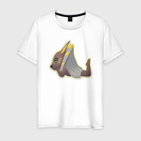 Мужская футболка хлопок с принтом Крошка Анубис (профиль) , 100% хлопок | прямой крой, круглый вырез горловины, длина до линии бедер, слегка спущенное плечо. | egypt | боги египта | египет | милота | пирамида | сфинкс