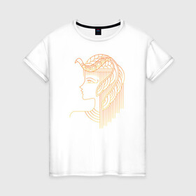 Женская футболка хлопок с принтом Нефертити , 100% хлопок | прямой крой, круглый вырез горловины, длина до линии бедер, слегка спущенное плечо | Тематика изображения на принте: egypt | nefertiti | египет | нефертити