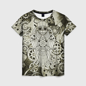 Женская футболка 3D с принтом Стимпанк Сова , 100% полиэфир ( синтетическое хлопкоподобное полотно) | прямой крой, круглый вырез горловины, длина до линии бедер | steam punk | steampank | steampunk | гранж | механизм | мода | ретро | сова | стиль | стимпанк | шестеренка