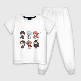 Детская пижама хлопок с принтом Gintama Characters , 100% хлопок |  брюки и футболка прямого кроя, без карманов, на брюках мягкая резинка на поясе и по низу штанин
 | anime | ginatama | manga | аниме | гинтама | друзья | манга