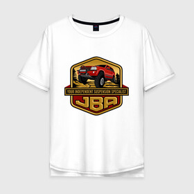 Мужская футболка хлопок Oversize с принтом Jeep JBA , 100% хлопок | свободный крой, круглый ворот, “спинка” длиннее передней части | america | avto | car | v8 | машина | скорость | триал