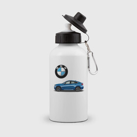 Бутылка спортивная с принтом BMW X6 , металл | емкость — 500 мл, в комплекте две пластиковые крышки и карабин для крепления | Тематика изображения на принте: bmw | car | jeep | германия | машина | скорость