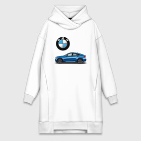 Платье-худи хлопок с принтом BMW X6 ,  |  | bmw | car | jeep | германия | машина | скорость