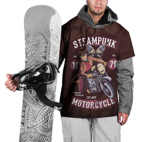 Накидка на куртку 3D с принтом Motorcycle , 100% полиэстер |  | steampunk | арт | графика | обои | плакат | постер | стимпанк