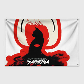 Флаг-баннер с принтом Sabrina Spellman , 100% полиэстер | размер 67 х 109 см, плотность ткани — 95 г/м2; по краям флага есть четыре люверса для крепления | sabrina | sabrina spellman | красный | леденящие душу приключения сабрины