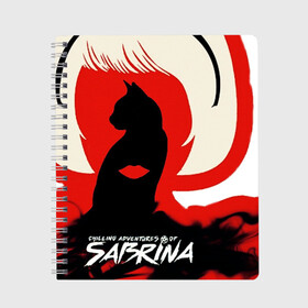 Тетрадь с принтом Sabrina Spellman , 100% бумага | 48 листов, плотность листов — 60 г/м2, плотность картонной обложки — 250 г/м2. Листы скреплены сбоку удобной пружинной спиралью. Уголки страниц и обложки скругленные. Цвет линий — светло-серый
 | sabrina | sabrina spellman | красный | леденящие душу приключения сабрины