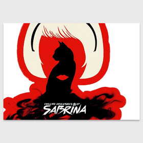 Поздравительная открытка с принтом Sabrina Spellman , 100% бумага | плотность бумаги 280 г/м2, матовая, на обратной стороне линовка и место для марки
 | Тематика изображения на принте: sabrina | sabrina spellman | красный | леденящие душу приключения сабрины