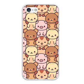 Чехол для iPhone 5/5S матовый с принтом Кавайные животные , Силикон | Область печати: задняя сторона чехла, без боковых панелей | animal | animals | bear | cat | cute | kawaii | kitten | kitty | neko | pattern | pig | piggy | кавайи | кот | котенок | котята | кошечка | медведь | медвежата | медвежонок | милота | неко | паттерн | свинка | свинья | собачка | узор | хрюшки |