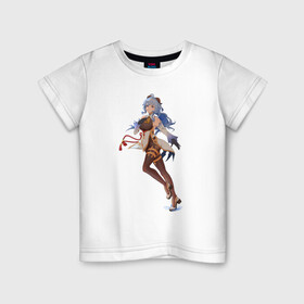 Детская футболка хлопок с принтом Гань Юй , 100% хлопок | круглый вырез горловины, полуприлегающий силуэт, длина до линии бедер | арт | боевая девушка | гань юй | коза | козочка | кокосовая козочка | милая девушка | рисунок