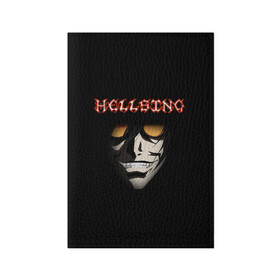 Обложка для паспорта матовая кожа с принтом Алукард (Hellsing) , натуральная матовая кожа | размер 19,3 х 13,7 см; прозрачные пластиковые крепления | алукард | вампир | клыки | надпись | очки | хеллсинг