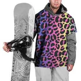 Накидка на куртку 3D с принтом Neon Leopard Pattern , 100% полиэстер |  | africa | afrika | gradient | summer | tropical | африка | африканский узор | градиент | леопард | леопардовый узор | лето | неон | неоновое свечение | паттерт | пятна | разные цвета | саванна | тропики | тропический узор