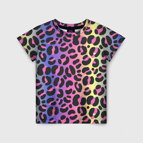 Детская футболка 3D с принтом Neon Leopard Pattern , 100% гипоаллергенный полиэфир | прямой крой, круглый вырез горловины, длина до линии бедер, чуть спущенное плечо, ткань немного тянется | africa | afrika | gradient | summer | tropical | африка | африканский узор | градиент | леопард | леопардовый узор | лето | неон | неоновое свечение | паттерт | пятна | разные цвета | саванна | тропики | тропический узор