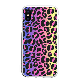 Чехол для iPhone XS Max матовый с принтом Neon Leopard Pattern , Силикон | Область печати: задняя сторона чехла, без боковых панелей | Тематика изображения на принте: africa | afrika | gradient | summer | tropical | африка | африканский узор | градиент | леопард | леопардовый узор | лето | неон | неоновое свечение | паттерт | пятна | разные цвета | саванна | тропики | тропический узор