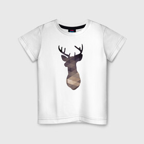 Детская футболка хлопок с принтом Оленёнок , 100% хлопок | круглый вырез горловины, полуприлегающий силуэт, длина до линии бедер | геометрия | животные | минимализм | минималист | олененок | олень | природа