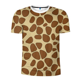Мужская футболка 3D спортивная с принтом Шкура жирафа. , 100% полиэстер с улучшенными характеристиками | приталенный силуэт, круглая горловина, широкие плечи, сужается к линии бедра | abstract | animal | decoration | decorative | design | fabric | fur | giraffe | illustration | nature | pattern | print | safari | skin | textile | texture | wallpaper | wild | wildlife | африка | джунглиfashion | животные | жираф | природа | сафари | тек