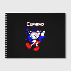 Альбом для рисования с принтом Cuphead , 100% бумага
 | матовая бумага, плотность 200 мг. | cup head | cuphead | run and gun | детям | капхед | капхэд | логотипы игр | персонажи игр | чашка