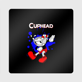 Магнит виниловый Квадрат с принтом Cuphead , полимерный материал с магнитным слоем | размер 9*9 см, закругленные углы | cup head | cuphead | run and gun | детям | капхед | капхэд | логотипы игр | персонажи игр | чашка