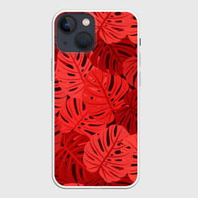 Чехол для iPhone 13 mini с принтом Тропические листья Монстера ,  |  | art | background | design | exotic | fabric | fashion | hawaii | illustration | jungle | leaf | monstera | nature | palm | pattern | plant | summer | texture | tree | tropical | vector | wallpaper | листья | монстера | паттерн | растение | тропика | узоры