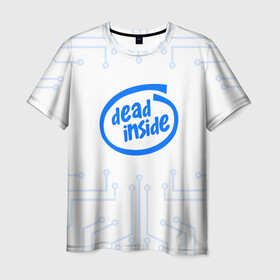 Мужская футболка 3D с принтом DEAD INSIDE , 100% полиэфир | прямой крой, круглый вырез горловины, длина до линии бедер | dead inside | dont open | гуль | дед инсайт | дединсайт | дэд инсайт | дэдинсайт | интроверт | кен канеки | мертв внутри | мертвый внутри