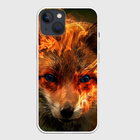 Чехол для iPhone 13 с принтом Огненная лиса ,  |  | fox | foxy | животное | звери | лиса | лисенок | лисичка | милая | рыжая | фокс