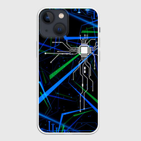 Чехол для iPhone 13 mini с принтом TECH ,  |  | cyberpunk | будущее | киберпанк | компьютер | линии | пк | процессор | сердце | технология