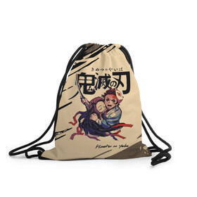 Рюкзак-мешок 3D с принтом Kimetsu no Yaiba , 100% полиэстер | плотность ткани — 200 г/м2, размер — 35 х 45 см; лямки — толстые шнурки, застежка на шнуровке, без карманов и подкладки | demon slayer | kamado | kimetsu no yaiba | nezuko | tanjiro | аниме | гию томиока | зеницу агацума | иноске хашибира | камадо | клинок | корзинная девочка | манга | музан кибуцуджи | незуко | рассекающий демонов | танджиро