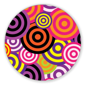 Коврик для мышки круглый с принтом Аннотация разноцветных кругов , резина и полиэстер | круглая форма, изображение наносится на всю лицевую часть | Тематика изображения на принте: абстрация | аннотация | иллюзии | круги | мишени | мишень | разноцветный