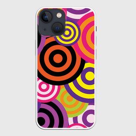 Чехол для iPhone 13 mini с принтом Аннотация разноцветных кругов ,  |  | абстрация | аннотация | иллюзии | круги | мишени | мишень | разноцветный