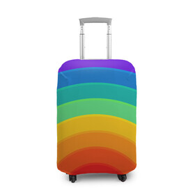 Чехол для чемодана 3D с принтом Круговая радуга , 86% полиэфир, 14% спандекс | двустороннее нанесение принта, прорези для ручек и колес | круг | круги | полукруг | радость | радуга | разноцветный | цвета