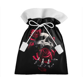 Подарочный 3D мешок с принтом ЧЕРЕП И РОЗЫ , 100% полиэстер | Размер: 29*39 см | death | flowers | horror | metal | rose | roses | skull | арт | зомби | кости | розы | скелет | цветы | череп | черный