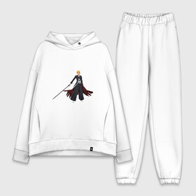 Женский костюм хлопок Oversize с принтом Ичиго Куросаки ,  |  | anime | bleach | hero | ichigo kurosaki | manga | блич | герой | ичиго куросаки