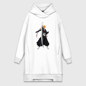 Платье-худи хлопок с принтом Блич   Ичиго ,  |  | anime | bleach | hero | ichigo kurosaki | manga | блич | герой | ичиго куросаки