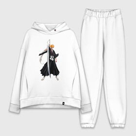 Женский костюм хлопок Oversize с принтом Блич   Ичиго ,  |  | anime | bleach | hero | ichigo kurosaki | manga | блич | герой | ичиго куросаки