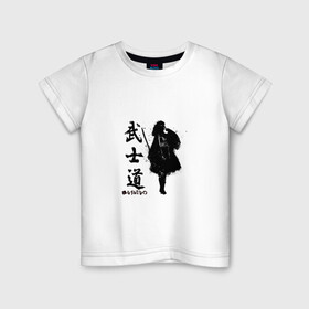 Детская футболка хлопок с принтом Busido - путь воина. , 100% хлопок | круглый вырез горловины, полуприлегающий силуэт, длина до линии бедер | аниме | воин | воитель | девушка | демон | самурай
